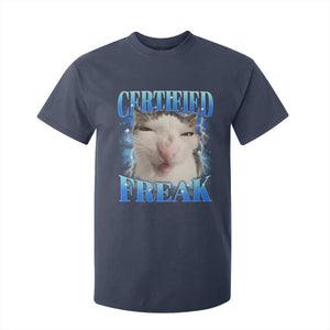 Certified Freak Funny Cat Meme T Shirt For Kid Internet Memes Gen Z TS10 Navy Print Your Wear