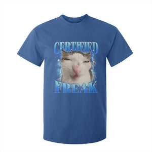 Certified Freak Funny Cat Meme T Shirt For Kid Internet Memes Gen Z TS10 Royal Blue Print Your Wear