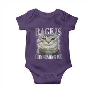 Rage Is Consuming Me Baby Onesie Funny Silly Cat Memes TS10 Purple Print Your Wear