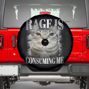 Rage Is Consuming Me Spare Tire Cover Funny Silly Cat Memes TS10 Black Print Your Wear