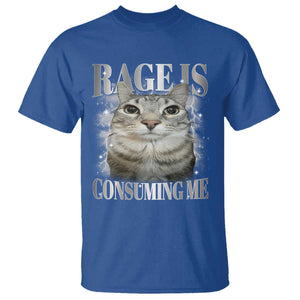 Rage Is Consuming Me T Shirt Funny Silly Cat Memes TS10 Royal Blue Print Your Wear