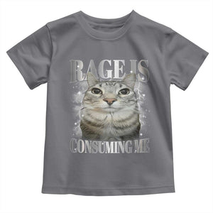 Rage Is Consuming Me Toddler T Shirt Funny Silly Cat Memes TS10 Charcoal Print Your Wear