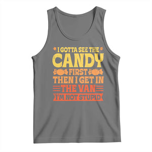 Funny Lollipop Van Gift Tank Top Creepy Adult I Gotta See The Candy First I'm Not Stupid TS10 Black Heather Print Your Wear