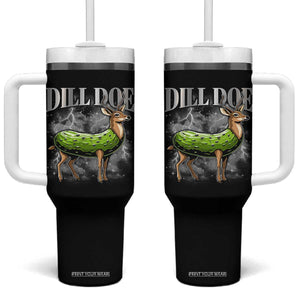 Dill Doe Tumbler With Handle Funny Adult Humor Pickle Deer Bootleg Graphic 90s TS10 One Size: 40 oz Black Print Your Wear