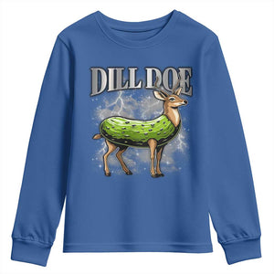 Dill Doe Youth Sweatshirt Funny Adult Humor Pickle Deer Bootleg Graphic 90s TS10 Royal Blue Print Your Wear
