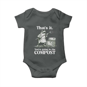 Frog Gardening Funny Baby Onesie Thats It Youre Going in The Compost Compost Sarcastic TS10 Dark Heather Print Your Wear