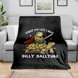 Silly Goose Throw Blanket Sorry Im Late I Was Dilly Dallying TS10 Print Your Wear