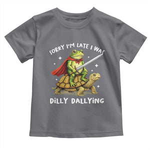 Silly Goose Toddler T Shirt Sorry Im Late I Was Dilly Dallying TS10 Charcoal Print Your Wear
