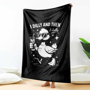 I Dilly And Then I Dally Throw Blanket Retro Duck Funny Animal Meme TS10 Print Your Wear