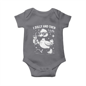 I Dilly And Then I Dally Baby Onesie Retro Duck Funny Animal Meme TS10 Charcoal Print Your Wear