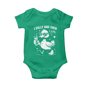 I Dilly And Then I Dally Baby Onesie Retro Duck Funny Animal Meme TS10 Irish Green Print Your Wear