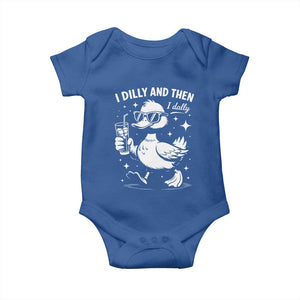 I Dilly And Then I Dally Baby Onesie Retro Duck Funny Animal Meme TS10 Royal Blue Print Your Wear