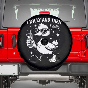 I Dilly And Then I Dally Spare Tire Cover Retro Duck Funny Animal Meme TS10 Black Print Your Wear