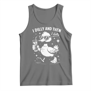 I Dilly And Then I Dally Tank Top Retro Duck Funny Animal Meme TS10 Black Heather Print Your Wear