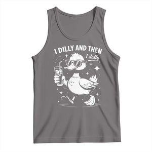 I Dilly And Then I Dally Tank Top Retro Duck Funny Animal Meme TS10 Deep Heather Print Your Wear