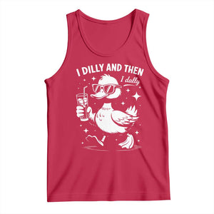 I Dilly And Then I Dally Tank Top Retro Duck Funny Animal Meme TS10 Red Print Your Wear