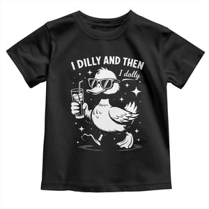 I Dilly And Then I Dally Toddler T Shirt Retro Duck Funny Animal Meme TS10 Black Print Your Wear