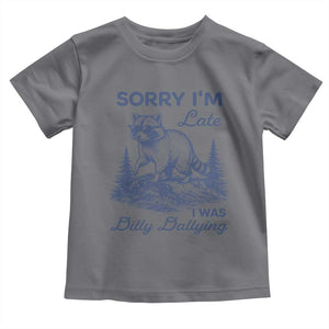 Raccoon Dilly Dallying Toddler T Shirt Funny Sorry Im Late Silly Animal TS10 Charcoal Print Your Wear