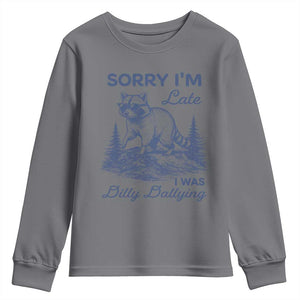 Raccoon Dilly Dallying Youth Sweatshirt Funny Sorry Im Late Silly Animal TS10 Charcoal Print Your Wear