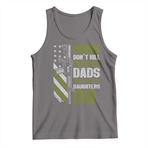 Funny Girl Dad Tank Top Guns Dont Kill People Dads With Pretty Daughters Do American Flag TS10 Deep Heather Print Your Wear