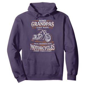 Biker Grandpa Hoodie Some Grandpas Take Naps Real Grandpas Ride Motorcycles TS10 Purple Print Your Wear