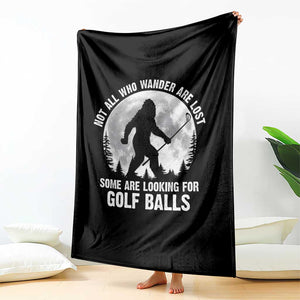 Not All Who Wander Are Lost Bigfoot Looking For Golf Balls Throw Blanket Vintage Golfs Lover Sasquatch Golfing Full Moon TS10 Print Your Wear