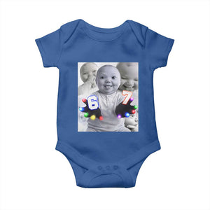 Gloving Niche 67 Ai Baby Meme Baby Onesie Six Seven Hand Funny Laughing Baby TS10 Royal Blue Print Your Wear
