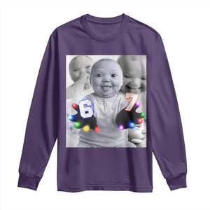 Gloving Niche 67 Ai Baby Meme Long Sleeve Shirt Six Seven Hand Funny Laughing Baby TS10 Purple Print Your Wear