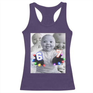 Gloving Niche 67 Ai Baby Meme Racerback Tank Top Six Seven Hand Funny Laughing Baby TS10 Purple Print Your Wear
