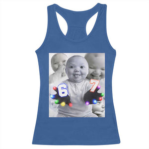 Gloving Niche 67 Ai Baby Meme Racerback Tank Top Six Seven Hand Funny Laughing Baby TS10 Royal Blue Print Your Wear