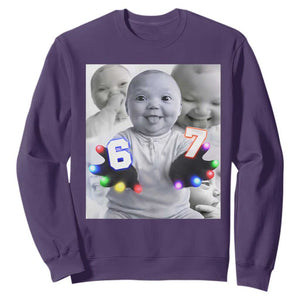 Gloving Niche 67 Ai Baby Meme Sweatshirt Six Seven Hand Funny Laughing Baby TS10 Purple Print Your Wear