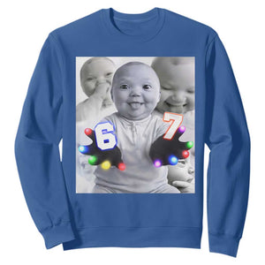 Gloving Niche 67 Ai Baby Meme Sweatshirt Six Seven Hand Funny Laughing Baby TS10 Royal Blue Print Your Wear