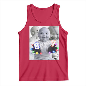 Gloving Niche 67 Ai Baby Meme Tank Top Six Seven Hand Funny Laughing Baby TS10 Red Print Your Wear