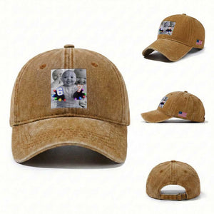 Gloving Niche 67 Ai Baby Meme Washed Cotton Baseball Cap Six Seven Hand Funny Laughing Baby TS10 Washed Cap Universal Fit Yellow Ochre Print Your Wear