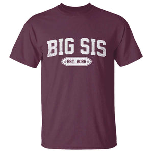 Big Sis Est 2026 T Shirt Big Sister Baby Announcement