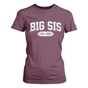 Big Sis Est 2026 T Shirt For Women Big Sister Baby Announcement
