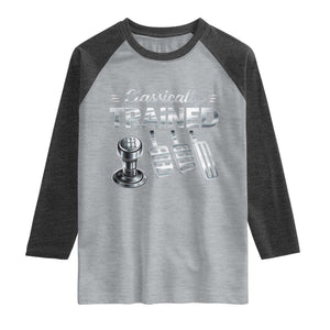 Classically Trained Raglan Shirt Dimmer Manual Transmission Car Humor Pedals Driving TS10 Heather Gray Heather Charcoal Print Your Wear