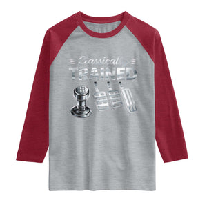 Classically Trained Raglan Shirt Dimmer Manual Transmission Car Humor Pedals Driving TS10 Heather Gray Heather Red Print Your Wear