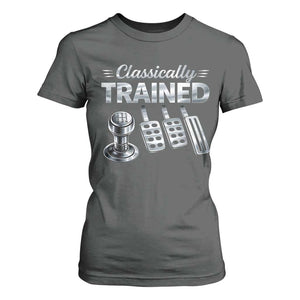 Classically Trained T Shirt For Women Dimmer Manual Transmission Car Humor Pedals Driving TS10 Dark Heather Print Your Wear