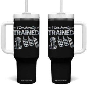 Classically Trained Tumbler With Handle Dimmer Manual Transmission Car Humor Pedals Driving TS10 One Size: 40 oz Black Print Your Wear