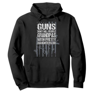 Grandpas With Pretty Daughters Hoodie Funny Grandpa Gun American Flag TS10 Black Print Your Wear