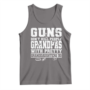 Funny Grandpa Tank Top Guns Dont Kill People Grandpas With Pretty Granddaughters Do TS10 Deep Heather Print Your Wear