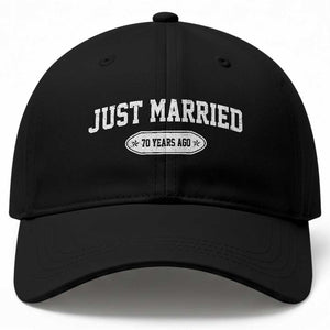 Just Married 70 Years Ago Baseball Cap 70th Wedding Anniversary Matching TS10 Print Your Wear