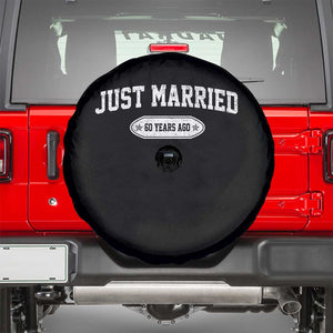 Just Married 60 Years Ago Spare Tire Cover 60th Wedding Anniversary Matching TS10 Black Print Your Wear