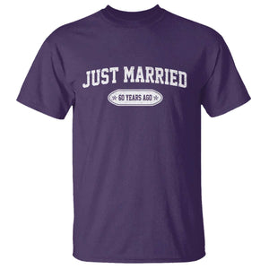 Just Married 60 Years Ago T Shirt 60th Wedding Anniversary Matching TS10 Purple Print Your Wear