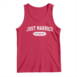 Just Married 60 Years Ago Tank Top 60th Wedding Anniversary Matching TS10 Red Print Your Wear