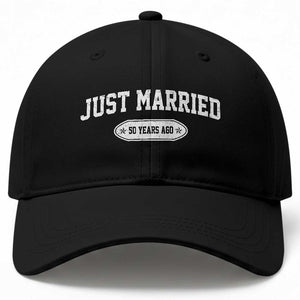 Just Married 50 Years Ago Baseball Cap 50th Wedding Anniversary Matching TS10 Print Your Wear