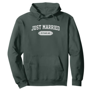 Just Married 50 Years Ago Hoodie 50th Wedding Anniversary Matching TS10 Dark Forest Green Print Your Wear