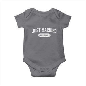 Just Married 40 Years Ago Baby Onesie 40th Wedding Anniversary Matching TS10 Charcoal Print Your Wear