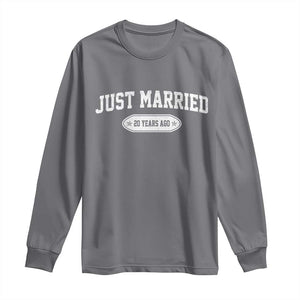 Just Married 20 Years Ago Long Sleeve Shirt 20th Wedding Anniversary Matching TS10 Charcoal Print Your Wear